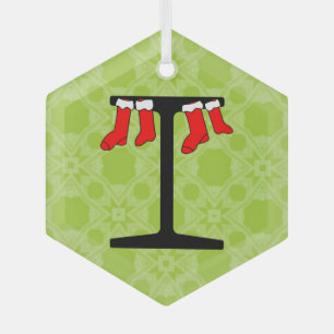 I-Beam Kerstkousen Glas Ornament