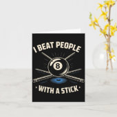 I Beat People With A Stick Billiards Ol Funny Men  Kaart (Gele Bloem)
