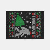 I Believe Big Foot Sasquatch Christmas  Fleece Deken (Voorkant (Horizontaal))