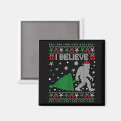 I Believe Big Foot Sasquatch Christmas  Magneet (Voorkant / Achterkant)