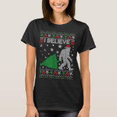 I Believe Big Foot Sasquatch Christmas T-shirt (Voorkant)