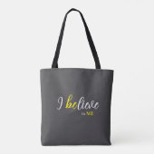 I BeLieve In Me Grey Tote Draagtas (Achterkant)