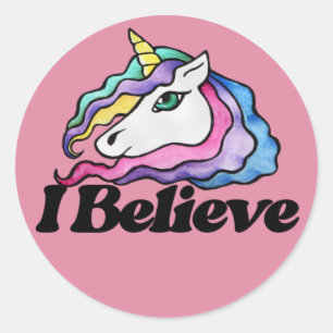 I Believe in Unicorns Ronde Sticker