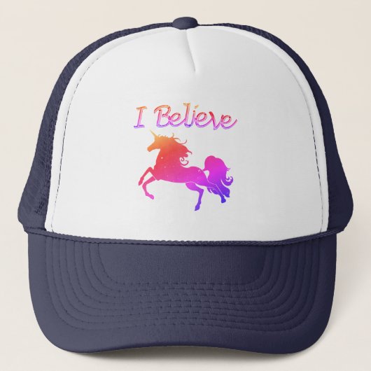 I Believe in Unicorns Trucker Pet (Voorkant)