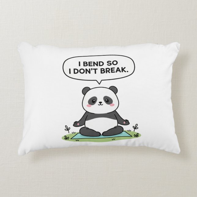 “I Bend So I Don’t Break” panda design Accent Kussen (Voorkant)