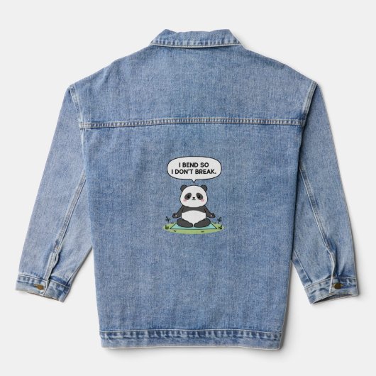 “I Bend So I Don’t Break” panda design Denim Jacket (Achterkant)