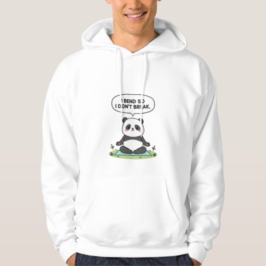 “I Bend So I Don’t Break” panda design Hoodie (Voorkant)
