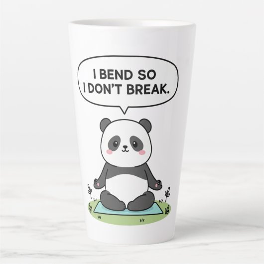 “I Bend So I Don’t Break” panda design Latte Mok (Voorkant)