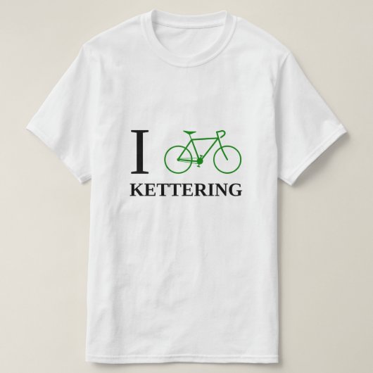 I Bike KETTERING (groen fietspictogram) T-shirt (Design voorkant)