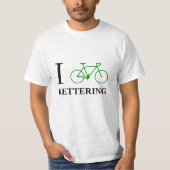 I Bike KETTERING (groen fietspictogram) T-shirt (Voorkant)
