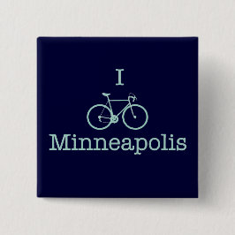 I Bike Minneapolis Vierkante Button 5,1 Cm