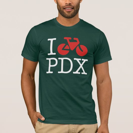 I Bike PDX Dark T-Shirt (Voorkant)