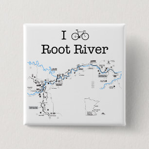 I Bike Root River Vierkante Button 5,1 Cm