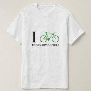I Bike THORNABY-ON-T-SHIRT (Green Bicycle Icon) T-shirt