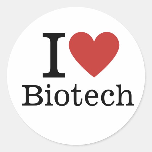 I ❤️ Biotech voor Studenten/Faculteit CUSTOM Ronde Sticker (Voorkant)