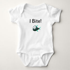 I Bite baby t-shirt pirahna