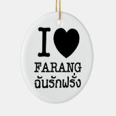 I Black Heart (Liefde) Farang Keramisch Ornament (Rechts)
