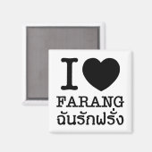 I Black Heart (Love) Farang Magneet (Voorkant / Achterkant)