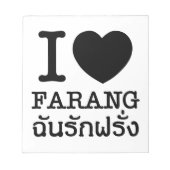 I Black Heart (Love) Farang Notitieblok (Voorkant)