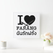 I Black Heart (Love) Farang Vierkante Klok (Huis)