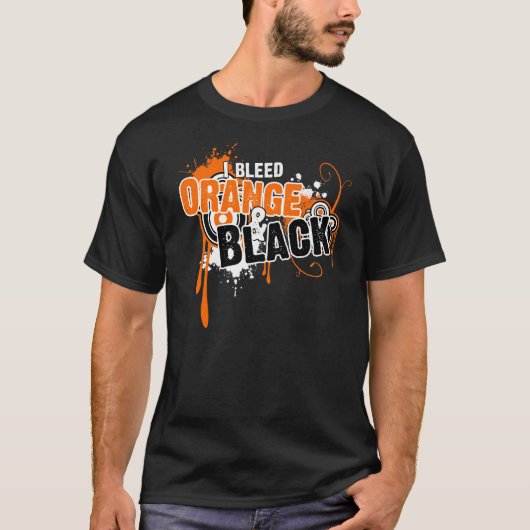 I Bleed Oranje and Black T-shirt (Voorkant)