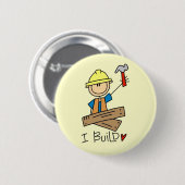 I Bouw Stick Figuur Carpenter Tshirts Ronde Button 5,7 Cm (Voorkant /achterkant)