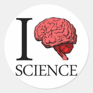 I Brain Science (ik ken wetenschap) (I Love Scienc Ronde Sticker