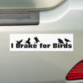 I Brake for Birds, Waterverf voor vogelaars Bumpersticker (Op auto)