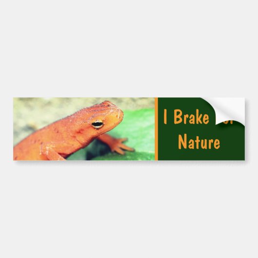 I Brake For Nature Salamander Bumpersticker (Voorkant)