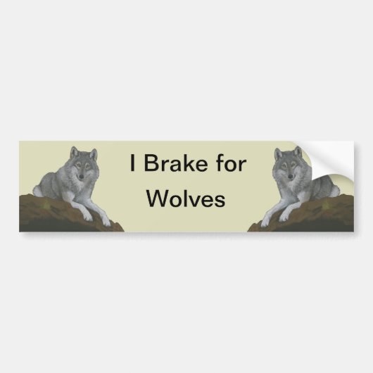 I Brake for Wolves Bumpersticker (Voorkant)