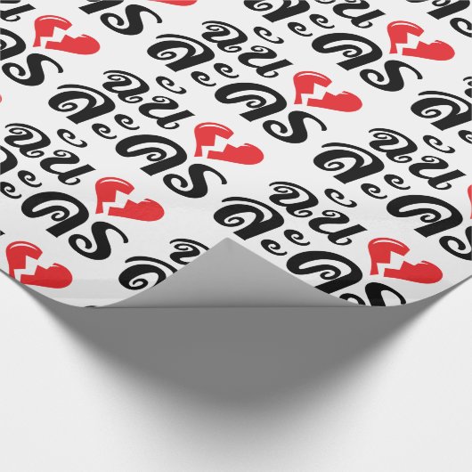I Broken Heart (Love) Lakhon ĀThai Language Ā Cadeaupapier (Hoek)