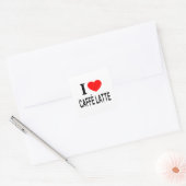 I ❤️ CAFFÈ LATTE I LIVE CAFFÈ LATTE I HEART CAFFÈ VIERKANTE STICKER (Envelop)