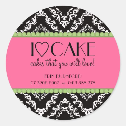 I ♥ Cake Business Stickers (Devant)