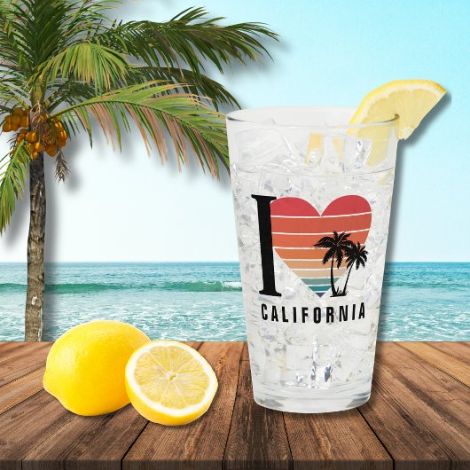 I ♥ Californië Retro Glas