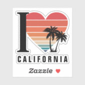 I ♥ Californië Retro Sticker (Vel)