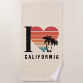 I ♥ Californië Retro Strandlaken (Voorkant)