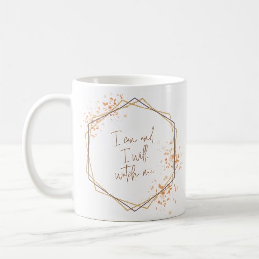 "I Can and Will" Mok in goud en roze (Links)