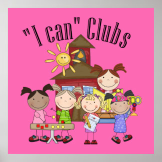 I Can Clubs Stick Figures Poster Deux