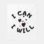 "I CAN" Cool Motivatie Fleece Blanket (Voorkant)