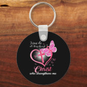 I Can Do All Things Christ Who Strengthens Breast  Sleutelhanger (Voorkant)