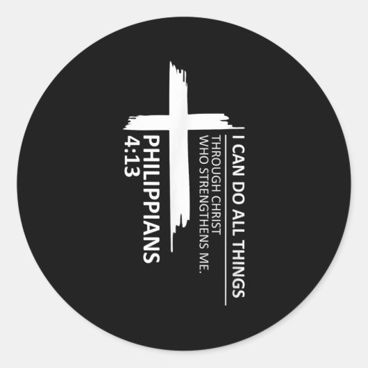 I Can Do All Things Philipans 4_13 Insrational Fai Ronde Sticker (Voorkant)