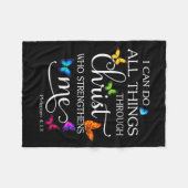 I Can Do All Things Through Christ Butterfly Art - Fleece Deken (Voorkant (Horizontaal))