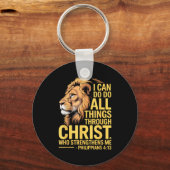 I Can Do All Things Through Christ, Cross Lino Chr Sleutelhanger (Voorkant)