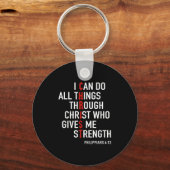 I Can Do All Things Through Christ God Christian B Sleutelhanger (Voorkant)