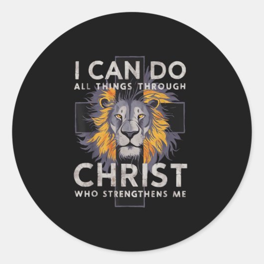 I Can Do All Things Through Christ Ronde Sticker (Voorkant)
