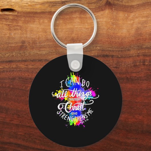 I Can Do All Things Through Christ Who Strengthens Sleutelhanger (Voorkant)