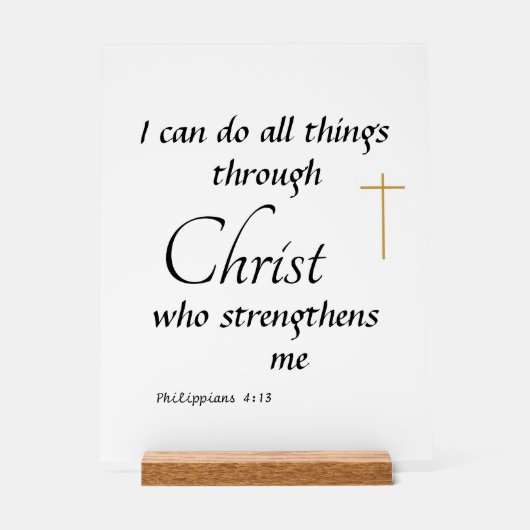 I can do all things thru Christ Acrylic Sign (Recto)