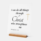 I can do all things thru Christ Acrylic Sign (Angle)