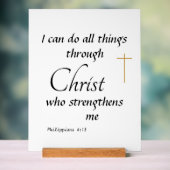 I can do all things thru Christ Acrylic Sign (Neutre)