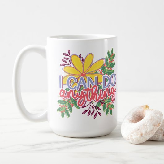 I Can Do Anything motivational design Koffiemok (Met donut)